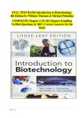 Introduction to Biotechnology &lpar;4th Edition&rpar; &vert; Complete Instructor Test Bank Companion for Chapters 1&ndash;13 &mdash; Practical Exam Prep with Verified Assessment Questions