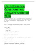 CNSC Practice Questions and Answers Updated 2026