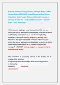 Arizona Assisted Living Facility Manager Exam &vert;&vert; Most  Recent Exam 2026-2027 Actual Complete Real Exam  Questions And Correct Answers &lpar;Verified Answers&rpar;  Already Graded A&plus; &vert; Guaranteed Success&excl;&excl; &vert; Newest  Exam &vert; Just Released&excl;&excl;  