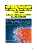Ruth Hannon&rsquo;s Porth Pathophysiology Concepts of Altered Health States &ndash; 2nd Canadian Edition &colon; Complete Assessment and Practice Question Bank &semi; Instructor Test Bank Companion for Confident Exam Success &lpar;Chapters 1&ndash;61&rpar;