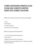 FLORIDA WASTEWATER OPERATOR CLASS B EXAM 2026 COMPLETE QUESTION DIGEST WITH CORRECT SOLUTIONS
