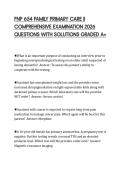 FNP 654 FAMILY PRIMARY CARE II COMPREHENSIVE EXAMINATION 2026 QUESTIONS WITH SOLUTIONS GRADED A&plus;