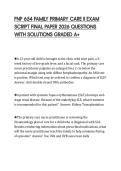 FNP 654 FAMILY PRIMARY CARE II EXAM SCRIPT FINAL PAPER 2026 QUESTIONS WITH SOLUTIONS GRADED A&plus;