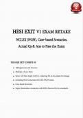 HESI Exit V1 Exam Retake &lpar;NCLEX NGN‑Style & Case Scenarios&rpar; &ndash; 160 Verified Qs & Answers &vert; Pass Guarantee