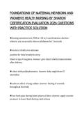 FOUNDATIONS OF MATERNAL-NEWBORN AND WOMEN&rsquo;S HEALTH NURSING BY SHARON CERTIFICATION EVALUATION 2026 QUESTIONS WITH PRACTICE SOLUTION