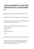 FSM EXAM ASSESSMENT TEST 2026 TESTED QUESTIONS WITH FULL SOLUTION GRADED A&plus;