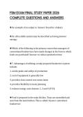 FSM EXAM FINAL STUDY PAPER 2026 COMPLETE QUESTIONS AND ANSWERS