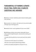 FUNDAMENTALS OF NURSING ULTIMATE NCLEX FINAL PAPER 2026 COMPLETE QUESTIONS AND ANSWERS
