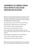 FUNDAMENTALS OF NURSING ULTIMATE NCLEX REVIEW SET 2026 SOLVED QUESTIONS AND SOLUTIONS