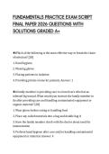 FUNDAMENTALS PRACTICE EXAM SCRIPT FINAL PAPER 2026 QUESTIONS WITH SOLUTIONS GRADED A&plus;