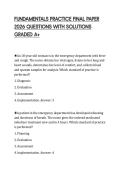 FUNDAMENTALS PRACTICE FINAL PAPER 2026 QUESTIONS WITH SOLUTIONS GRADED A&plus;