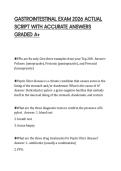GASTROINTESTINAL EXAM 2026 ACTUAL SCRIPT WITH ACCURATE ANSWERS GRADED A&plus;