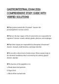 GASTROINTESTINAL EXAM 2026 COMPREHENSIVE STUDY GUIDE WITH VERIFIED SOLUTIONS