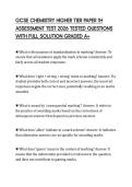GCSE CHEMISTRY HIGHER TIER PAPER 1H ASSESSMENT TEST 2026 TESTED QUESTIONS WITH FULL SOLUTION GRADED A&plus;