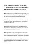 GCSE CHEMISTRY HIGHER TIER PAPER 1H COMPREHENSIVE SCRIPT 2026 QUESTIONS AND ANSWERS GUARANTEED TO PASS