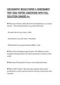 GEOGRAPHY 8035&sol;2 PAPER 2 ASSESSMENT TEST 2026 TESTED QUESTIONS WITH FULL SOLUTION GRADED A&plus;