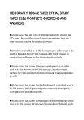 GEOGRAPHY 8035&sol;2 PAPER 2 FINAL STUDY PAPER 2026 COMPLETE QUESTIONS AND ANSWERS