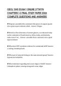 GEOL 1340 EXAM 1 ONLINE LYTWYN CHAPTERS 1-3 FINAL STUDY PAPER 2026 COMPLETE QUESTIONS AND ANSWERS
