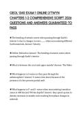 GEOL 1340 EXAM 1 ONLINE LYTWYN CHAPTERS 1-3 COMPREHENSIVE SCRIPT 2026 QUESTIONS AND ANSWERS GUARANTEED TO PASS