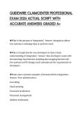 GUIDEWIRE CLAIMCENTER PROFESSIONAL EXAM 2026 ACTUAL SCRIPT WITH ACCURATE ANSWERS GRADED A&plus;