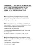 GUIDEWIRE CLAIMCENTER PROFESSIONAL EXAM 2026 COMPREHENSIVE STUDY GUIDE WITH VERIFIED SOLUTIONS