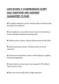 HAPS REVIEW 4 COMPREHENSIVE SCRIPT 2026 QUESTIONS AND ANSWERS GUARANTEED TO PASS