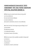 HAWAII MASSAGE EXAM MOCK TESTS ASSESSMENT TEST 2026 TESTED QUESTIONS WITH FULL SOLUTION GRADED A&plus;
