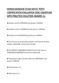 HAWAII MASSAGE EXAM MOCK TESTS CERTIFICATION EVALUATION 2026 QUESTIONS WITH PRACTICE SOLUTION GRADED A