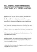 HCA 101 EXAM 2026 COMPREHENSIVE STUDY GUIDE WITH VERIFIED SOLUTIONS