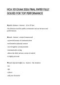 HCA 101 EXAM 2026 FINAL PAPER FULLY SOLVED FOR TOP PERFORMANCE