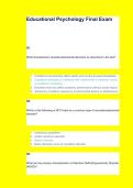 Educational Psychology Final Exam &ndash; Practice Questions and Comprehensive Study Guide