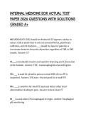 INTERNAL MEDICINE EOR ACTUAL TEST PAPER 2026 QUESTIONS WITH SOLUTIONS GRADED A&plus;
