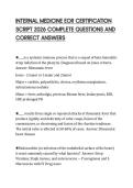 INTERNAL MEDICINE EOR CERTIFICATION SCRIPT 2026 COMPLETE QUESTIONS AND CORRECT ANSWERS
