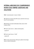INTERNAL MEDICINE EOR COMPREHENSIVE REVIEW 2026 VERIFIED QUESTIONS AND SOLUTIONS