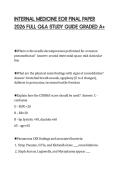 INTERNAL MEDICINE EOR FINAL PAPER 2026 FULL Q&A STUDY GUIDE GRADED A&plus;