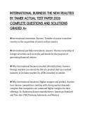 INTERNATIONAL BUSINESS THE NEW REALITIES BY TAMER ACTUAL TEST PAPER 2026 COMPLETE QUESTIONS AND SOLUTIONS GRADED A&plus;