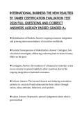 INTERNATIONAL BUSINESS THE NEW REALITIES BY TAMER CERTIFICATION EVALUATION TEST 2026 FULL QUESTIONS AND CORRECT ANSWERS ALREADY PASSED GRADED A&plus;