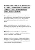 INTERNATIONAL BUSINESS THE NEW REALITIES BY TAMER COMPREHENSIVE TEST PAPER 2026 COMPLETE QUESTIONS AND ANSWERS EXPERT VERIFIED GRADED A&plus;