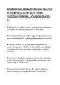 INTERNATIONAL BUSINESS THE NEW REALITIES BY TAMER FINAL PAPER 2026 TESTED QUESTIONS WITH FULL SOLUTION GRADED A