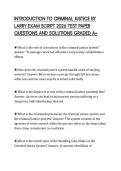 INTRODUCTION TO CRIMINAL JUSTICE BY LARRY EXAM SCRIPT 2026 TEST PAPER QUESTIONS AND SOLUTIONS GRADED A&plus;