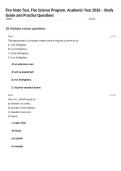 Fire State Test&comma; Fire Science Program&comma; Academic Year 2026 &ndash; Study Guide and Practice Questions