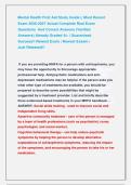 Mental Health First Aid Study Guide &vert;&vert; Most Recent  Exam 2026-2027 Actual Complete Real Exam  Questions  And Correct Answers &lpar;Verified                   Answers&rpar; Already Graded A&plus; &vert; Guaranteed                  Success&excl;&excl; Newest Exam &vert; Newest Exaam &vert;       