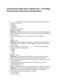 Comprehensive Supply Chain & Logistics Exam &ndash; 120 Multiple Choice Questions with Answers and Explanations