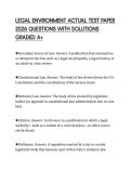 LEGAL ENVIRONMENT ACTUAL TEST PAPER 2026 QUESTIONS WITH SOLUTIONS GRADED A&plus;