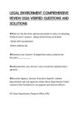 LEGAL ENVIRONMENT COMPREHENSIVE REVIEW 2026 VERIFIED QUESTIONS AND SOLUTIONS