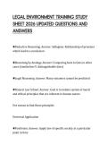LEGAL ENVIRONMENT TRAINING STUDY SHEET 2026 UPDATED QUESTIONS AND ANSWERS