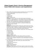 Global Supply Chain & Service Management Exam MCQs with Answers and Explanations