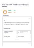 MISY 5375 SCM Final Exam with Complete Solution