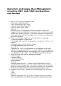 Operations and Supply Chain Management Inventory&comma; MRP&comma; and EOQ Exam Questions and Answers