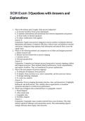 SCM Exam 3 Questions with Answers and Explanations